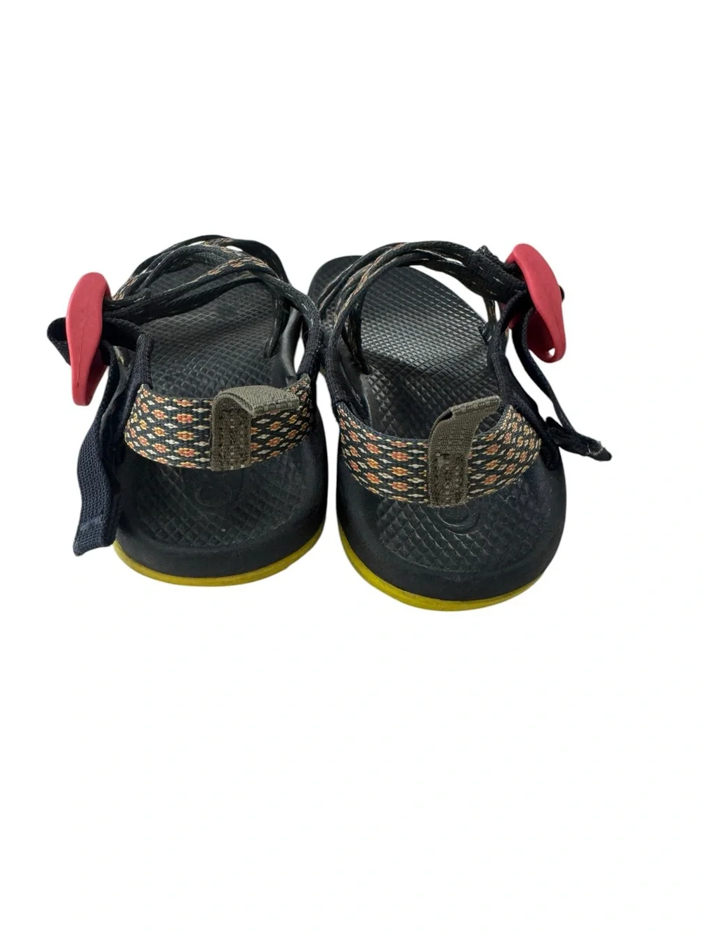 Chaco Kids Black Sandals with Yellow Sole and Pink Buckles
